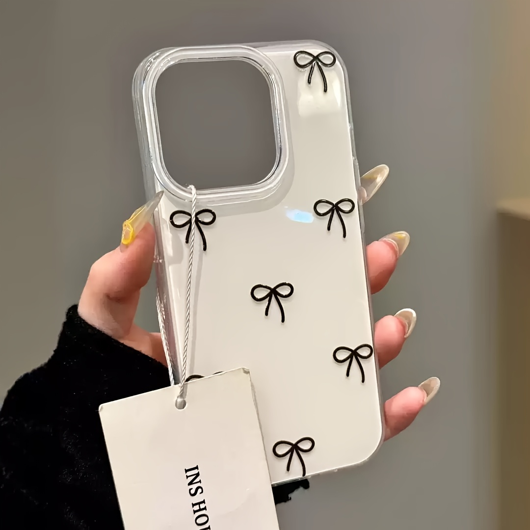 TEMU Phone Case - Phone Case 1pc Bow Full Coverage Anti-fall Protective Soft Case For 16/xr/11/12/13/14/15 Plus Pro Max/plus And Other Models Durable