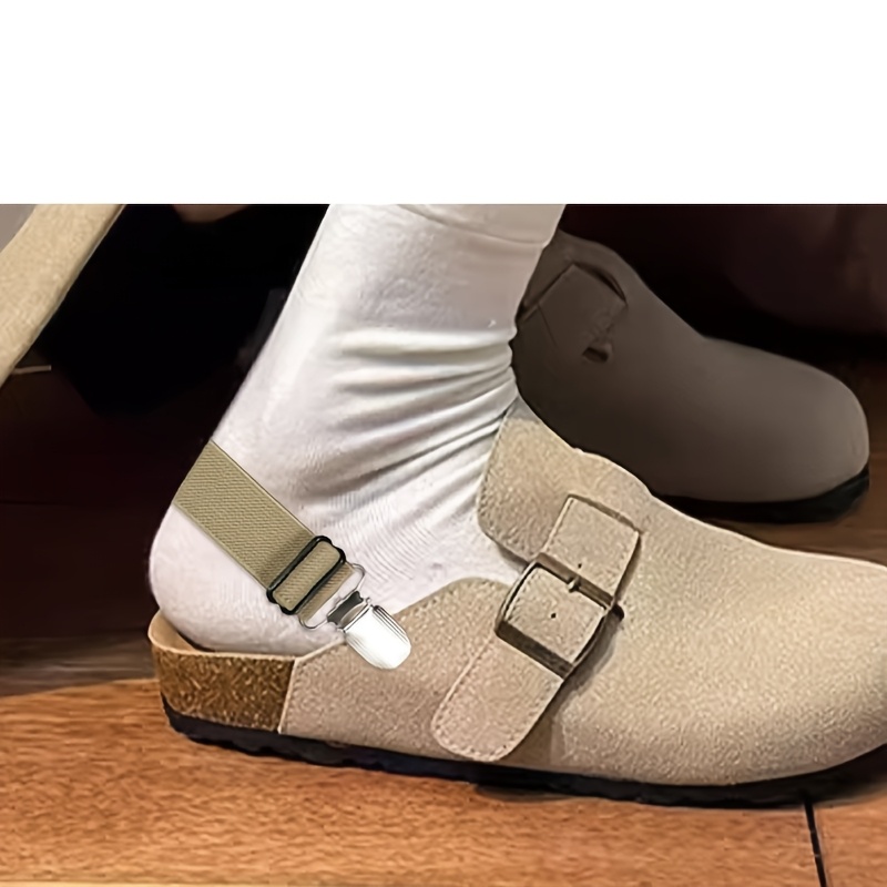 TEMU Sandales Anti-Chute de Talon Élastiques Ajustables, Sangle Élastique Anti-Fatigue des Pieds, Talons Fixés, Boucle de Chaussure, Convient aux
