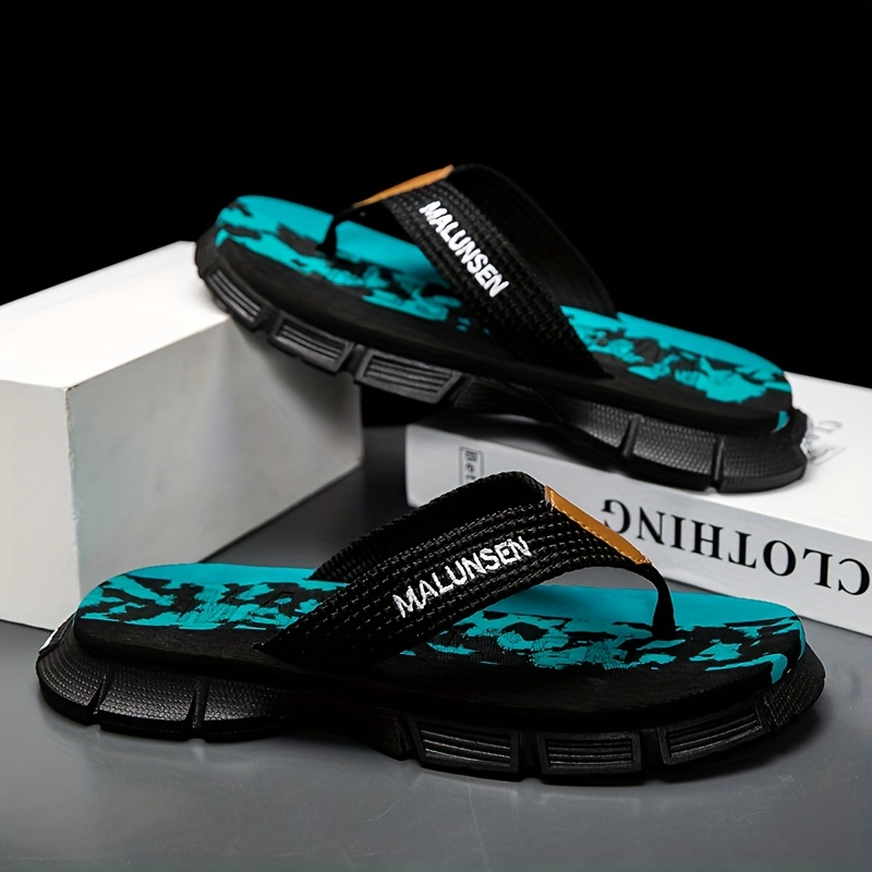 mens fashion flip flops summer non slip thong sandals with thick soft sole comfortable for daily wear beach   black white striped design eva material   outdoor activities beach footwear striped flipflops eva sandals Product details 7