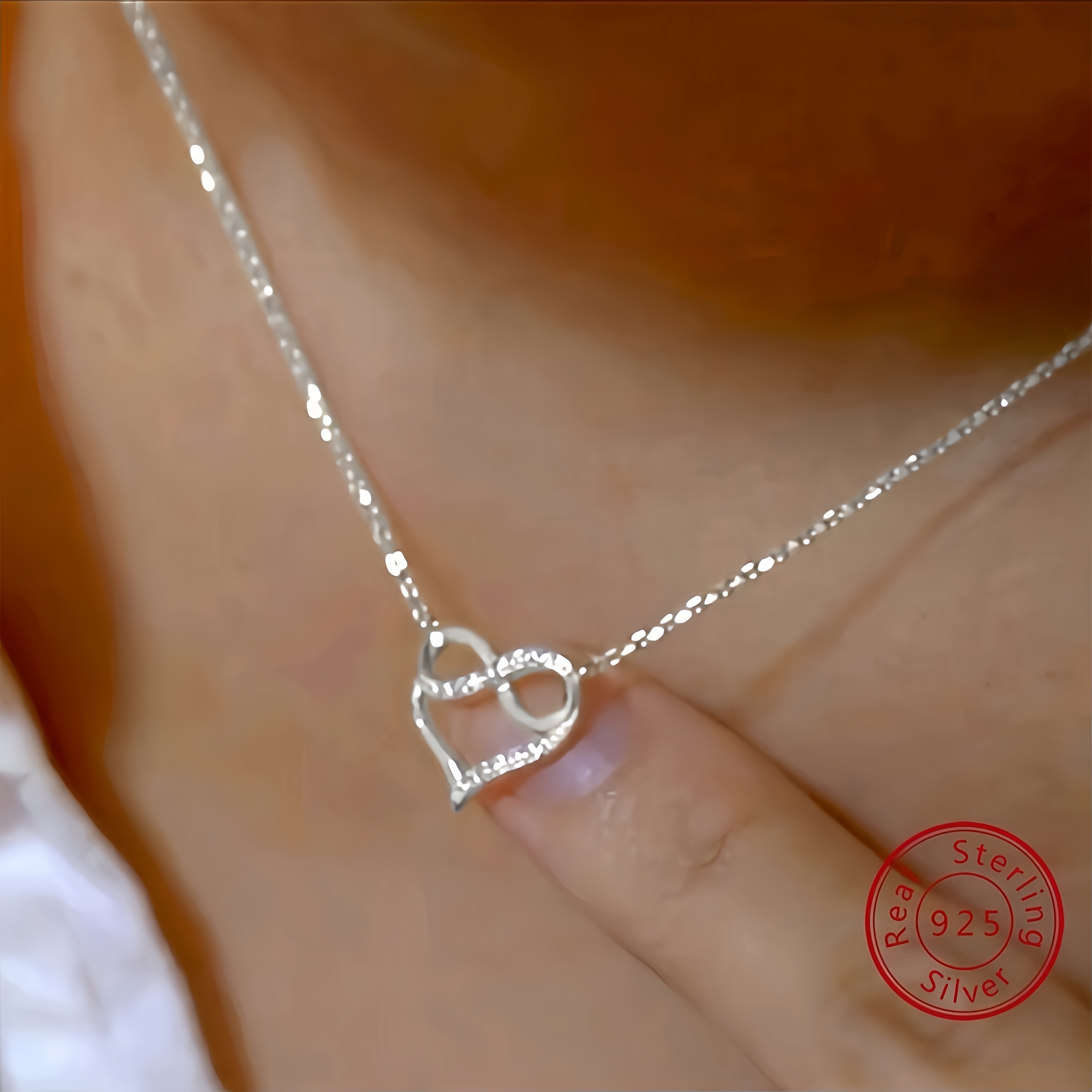 

2pcs 1.6g 1pc Fashion 925 Necklace Infinity With 8-shaped Clavicle Chain Design Jewelry Gift For Women