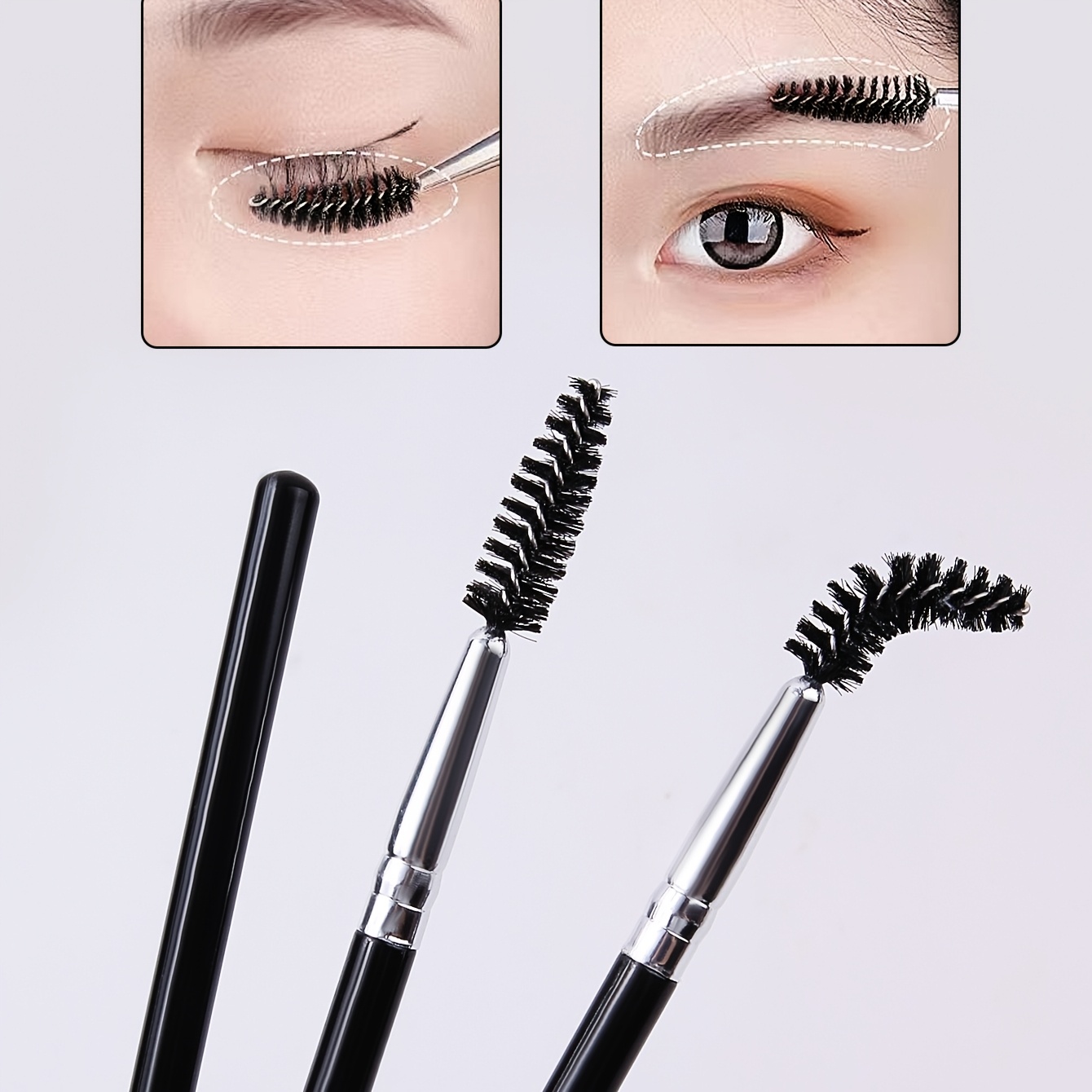3pcs Soft Single-End Spiral Eyelash Brush Set