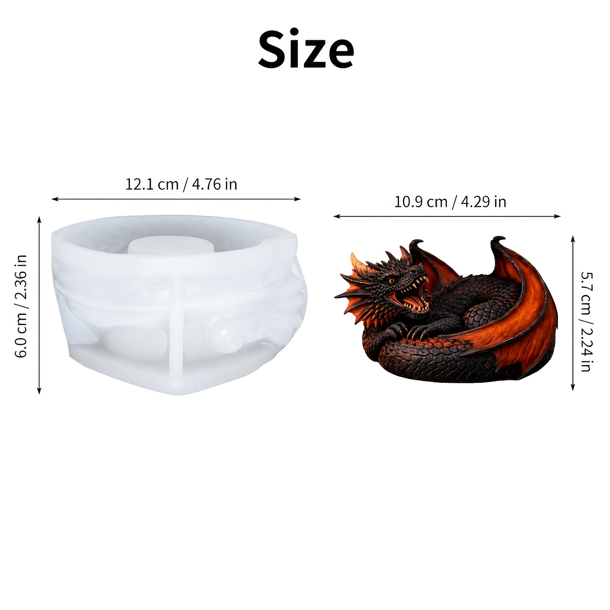 TEMU Candle Mold, Western Dragon-shaped Silicone Candle Mold, Three-dimensional Simulated Texture, High Temperature Resistance And Easy To Demold,