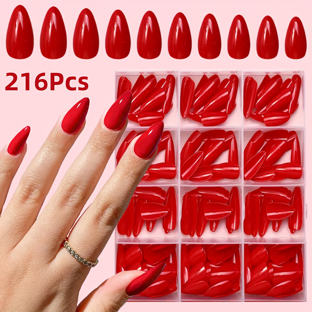 TEMU 216 uñas postizas brillantes negras//blancas lechosa, forma , cobertura total, color sólido en relieve, aptas para mujeres - Opción ideal para