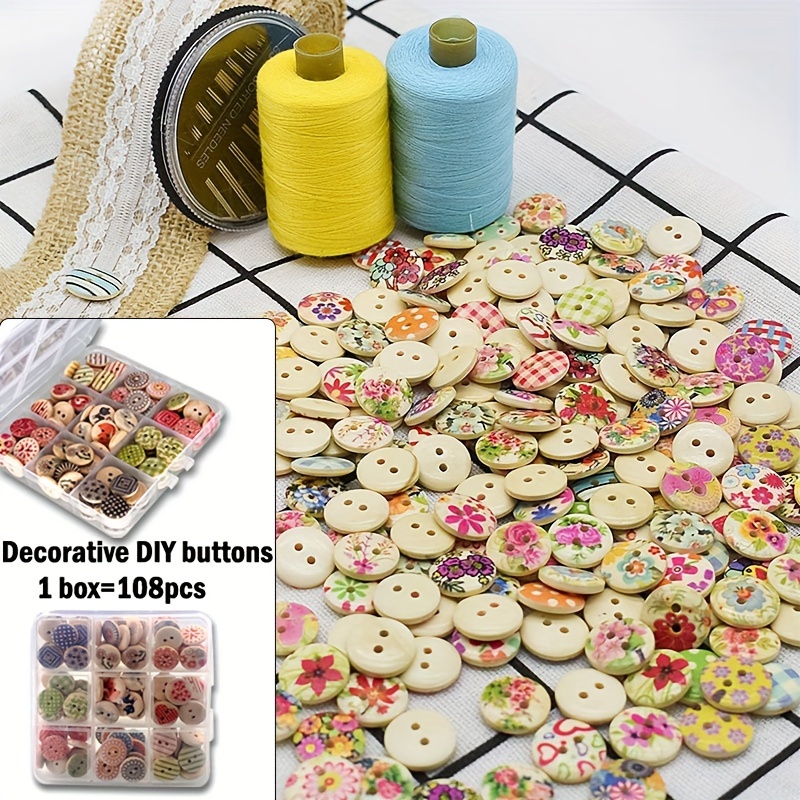 A Box Of Handmade Decorative Buttons For Christmas And Valentine's Day Celebrations