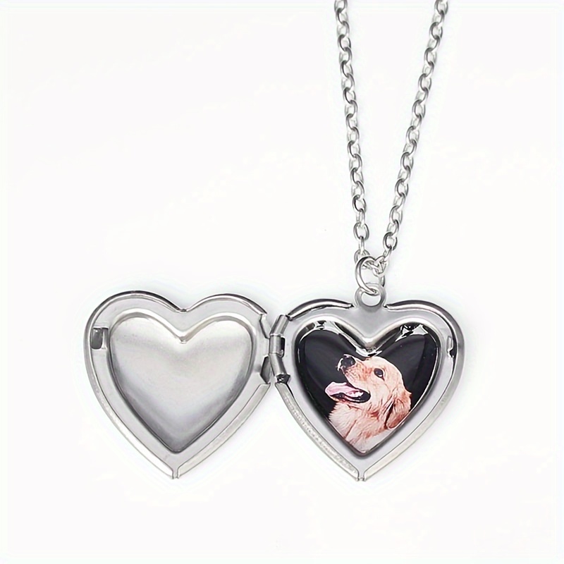 Collana Personalizzata Con Foto A Forma Di Cuore Di Cupido | Ciondolo In Rame Placcato Platino Con Zircone | Catena 18+2 Pollici, Regalo San Valentino