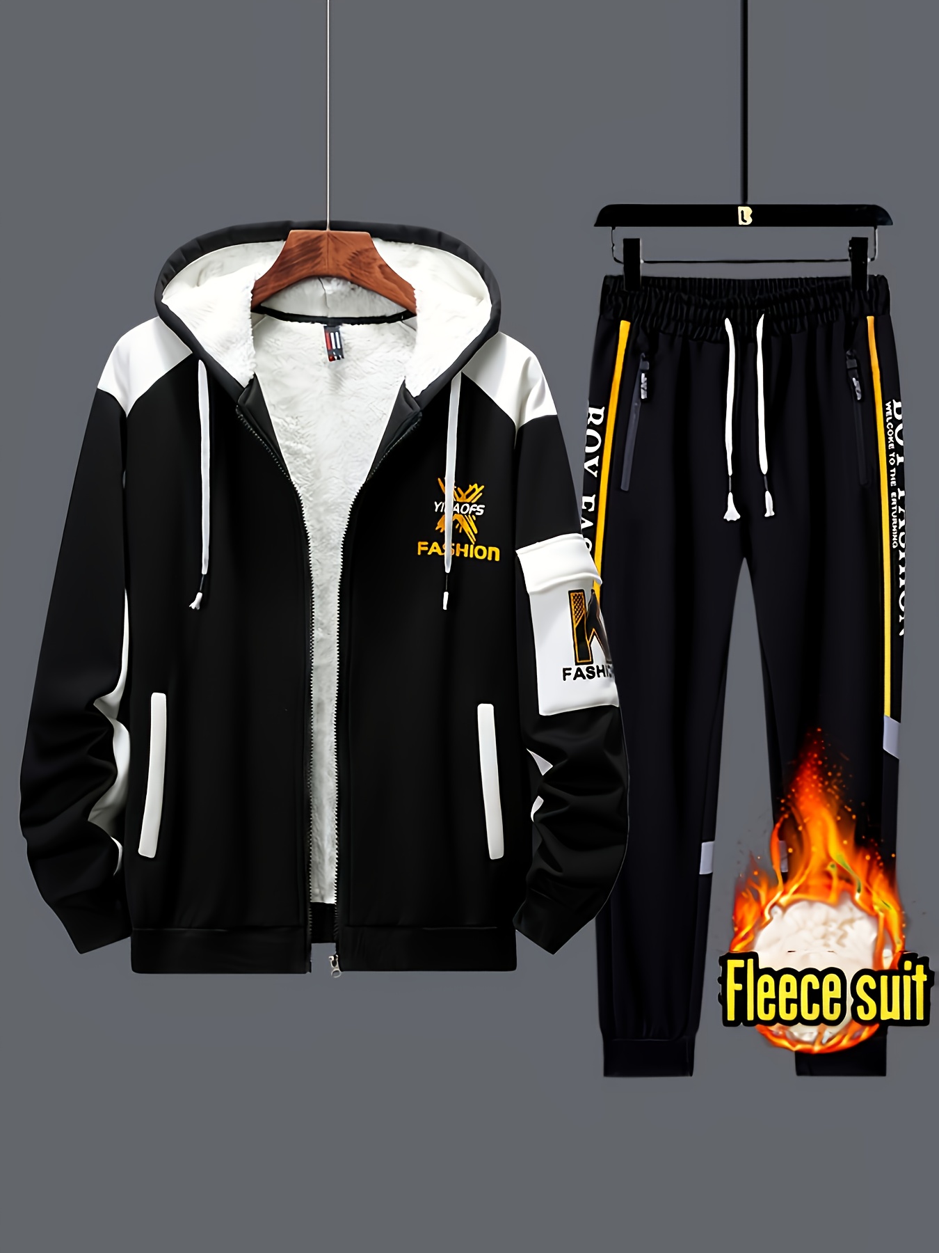 Heren 2-delige Winterjas & Broek Set - Dikke Bijpassende Set met Capuchon