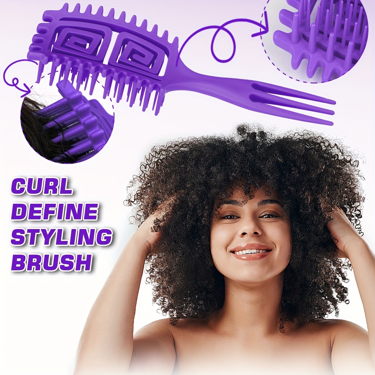 

1pc Wet Curly , Defining Detangler, For Drying, For Pulling, Styling Tool For Men Women , Plastic , Abs