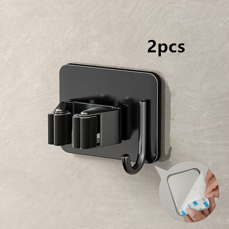 E-shop Mehrzweck-Haushalts-Aufbewahrungshaken, Edelstahl-Klebhhaken ohne Bohren, wandmontierter Besen- Mopphalter mit Haken-Design – platzsparendes