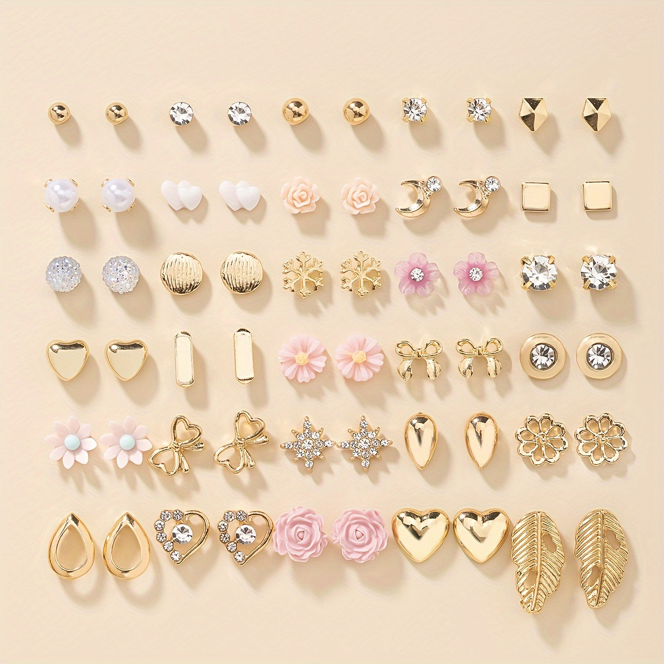 

30 Of A Set Of And Bow Ear Set Fake And Rhinestones For Women's
