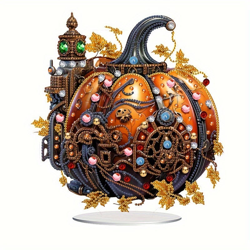 

Festive Steampunk Pumpkin Acrylic 3d Decoration: Irregular Diamond Design, Perfect For Windows, Courtyards, Gardens, Bars, Homes, Offices, And As A Gift For Special Occasions