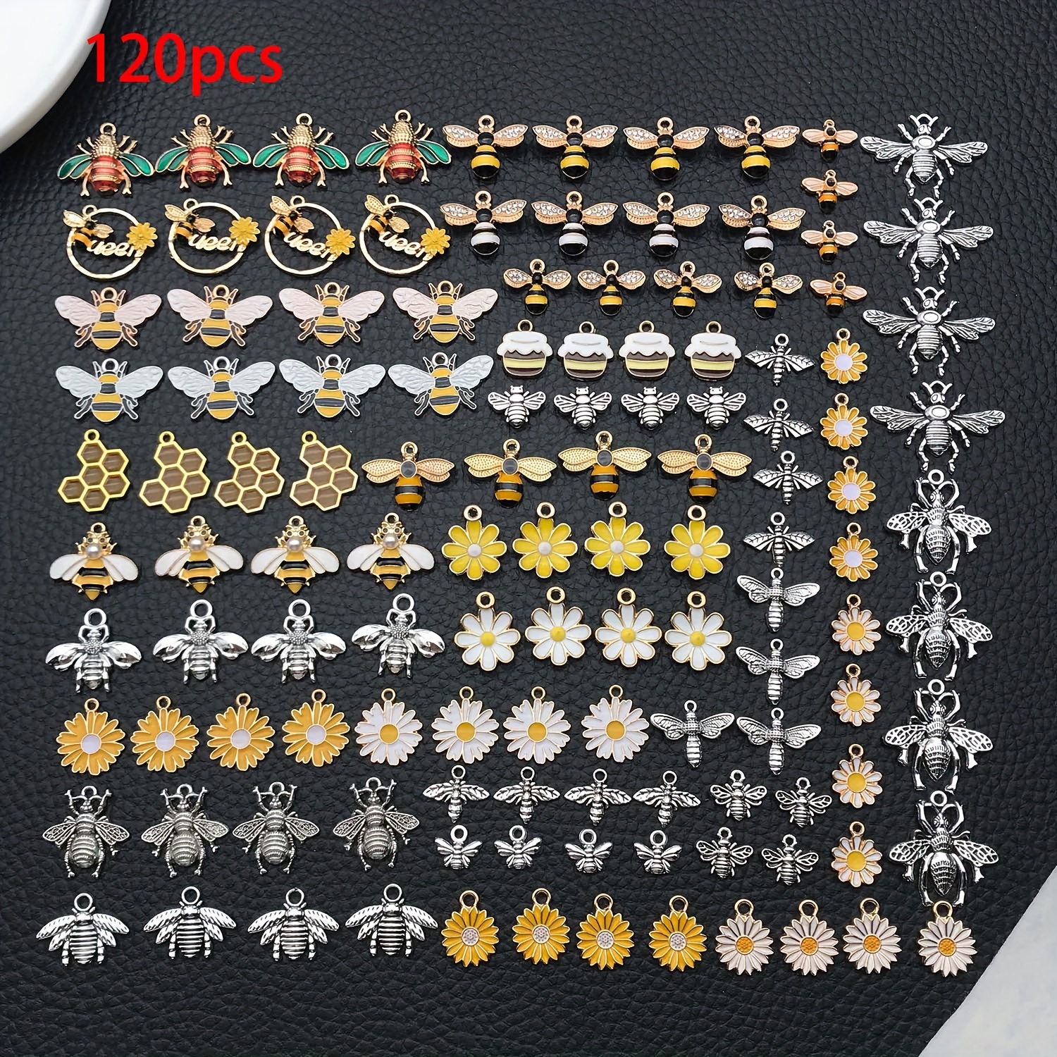 120pcs Of Alloy Inlaid Honeycomb Pendant Suitable For Accessories