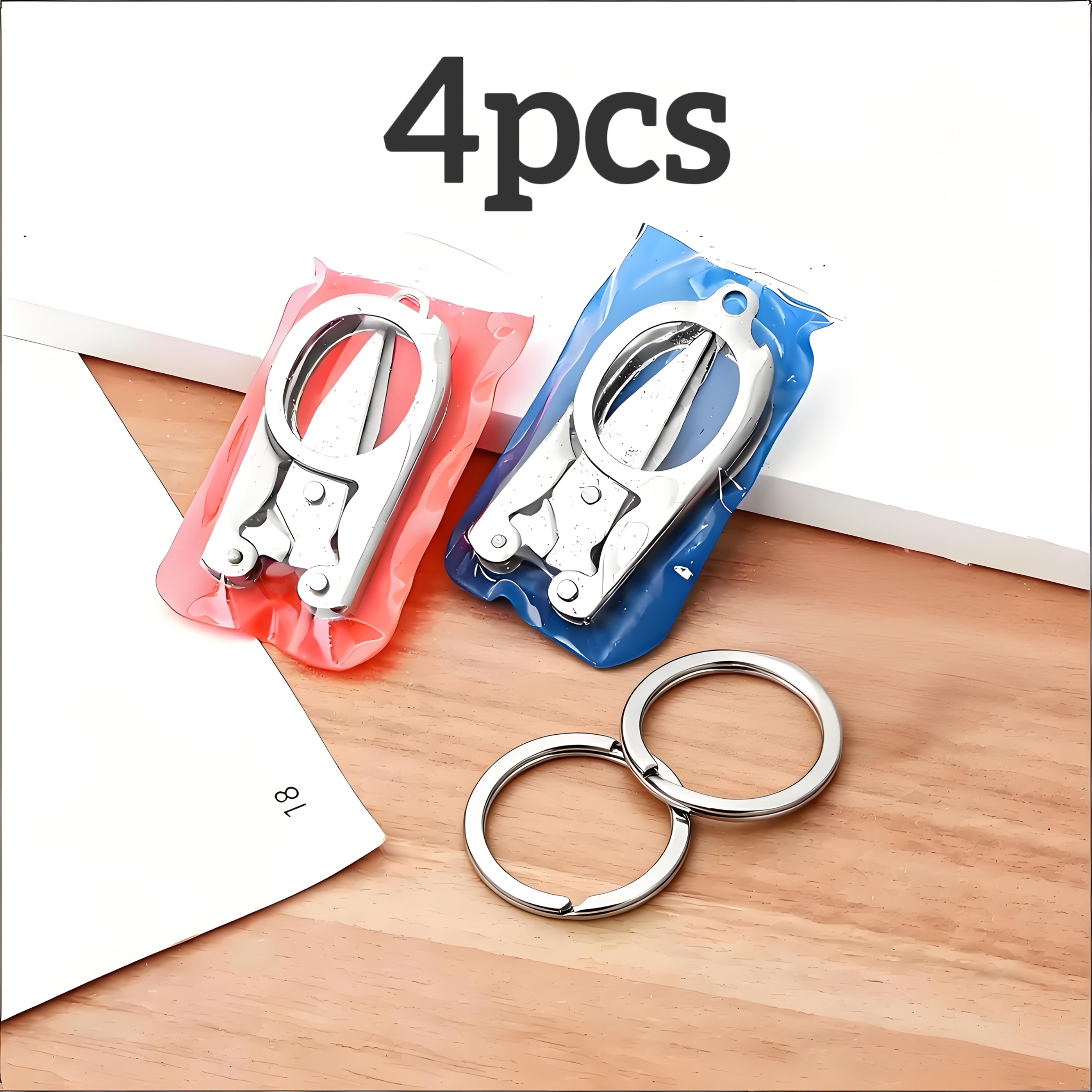 4pcs Set Portable Folding Stainless Steel Scissors - Durable And Portable, Suitable For Home, Office, And Travel - Ideal Gift For Students And Travelers