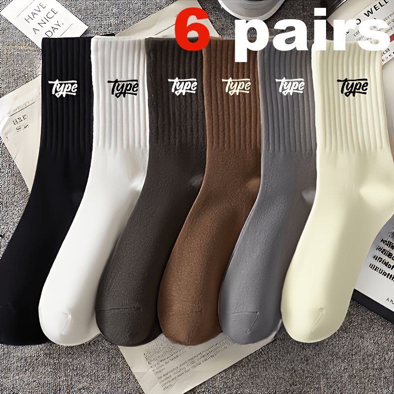 6 Pairs Men'S Socks, Women'S Socks, 168 Needles Craft, Fashion Easy Sweat-Absorbing Sailor Socks, Comfortable Breathable Socks, Suitable for Daily And Outdoor Wear, Sweat-Resistant