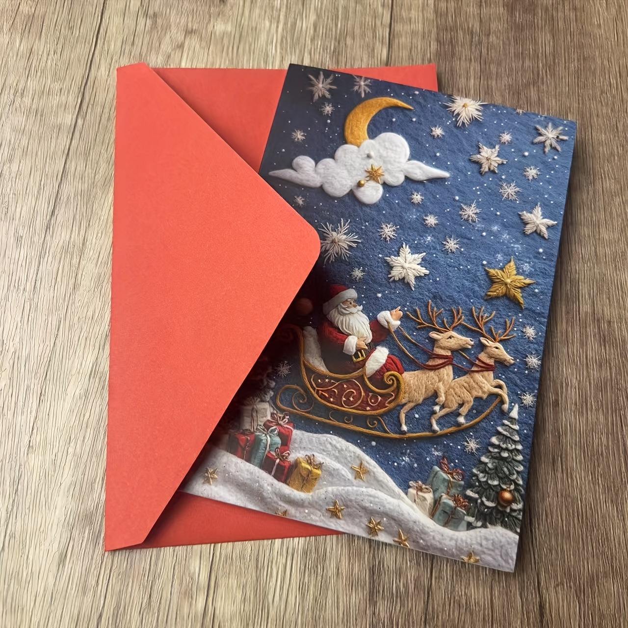 TEMU 2d 1pc Unique Cartoon-themed Christmas Greeting Card - , High-quality Paper, Comfortable Touch - Ideal For Anyone