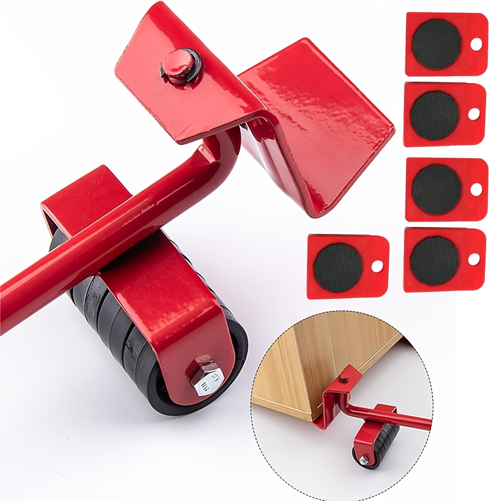 Image of 5/6pcs Set Of Furniture Transportation Rollers, Tile Floor Furniture Slides, Labor- Furniture Transportation Kit, Small Size, Easy To Carry And Store, Space