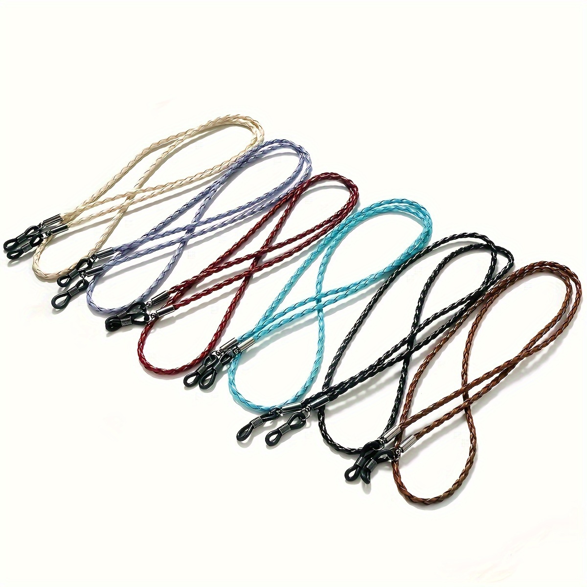 6pcs Premium Faux Leather Eyeglass Straps - Adjustable, Durable Glasses & Reading Glasses Lanyards In Assorted Colors With Metal Clasps, Eye Wear Retainers, Glasses Strap