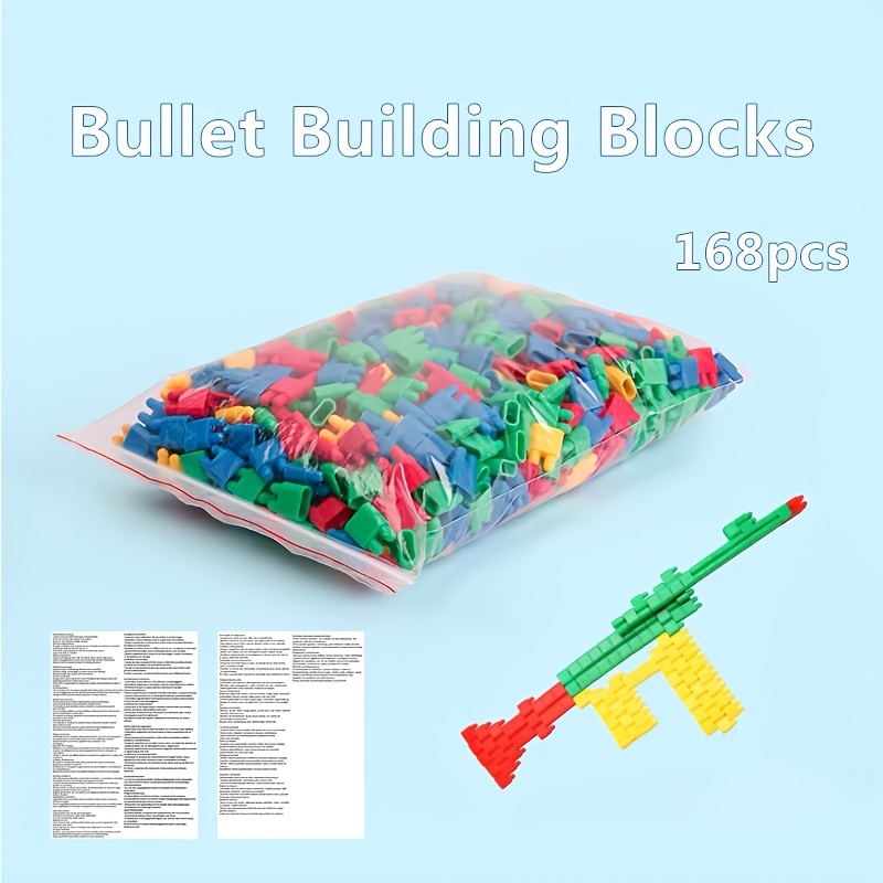 TEMU Ensemble de blocs de construction Tête de balle en sac de 98pcs/168pcs, Matériau PP, Couleurs aléatoires, Convient aux enfants de 3 ans et plus,