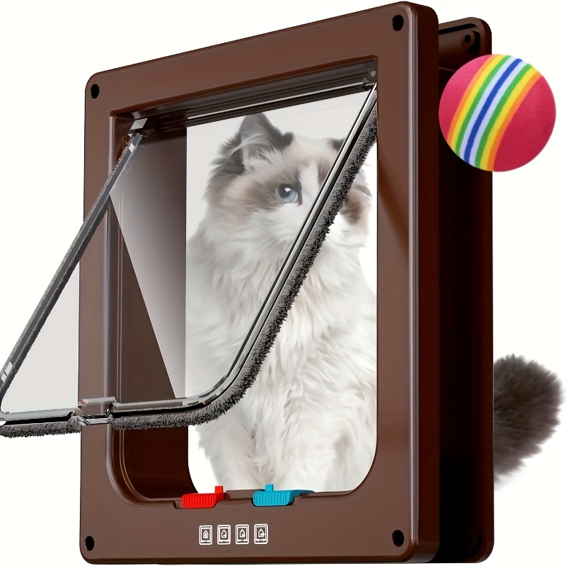 TEMU Pet Door Hole, Cat Door, Dog Door, Safety Lock Flip Door, Weatherproof Pet Door For Dogs And Cats (with Ball Toy As )