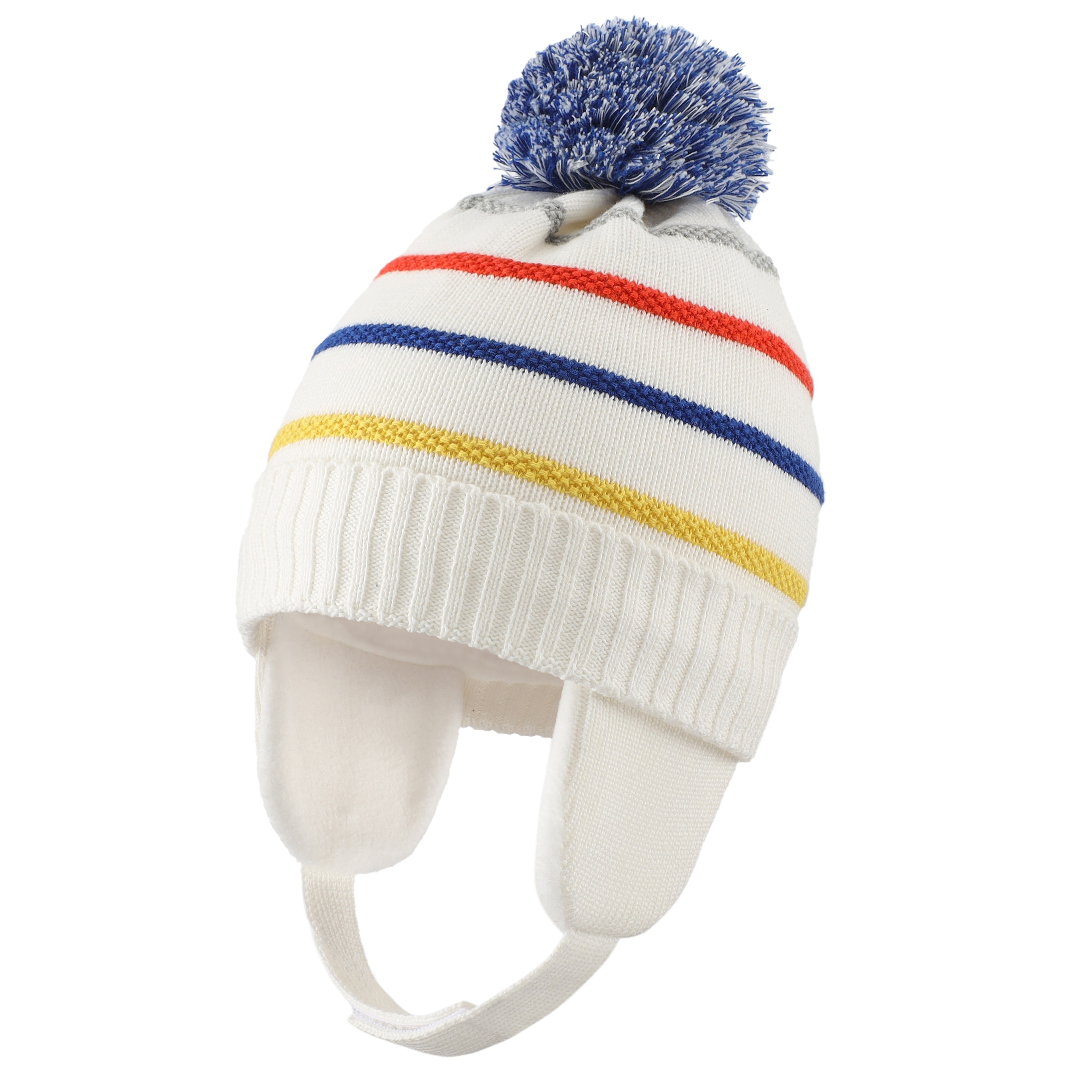 

1pc Ear Cap For Infants And Children, Striped Hat, Fleece And Hat