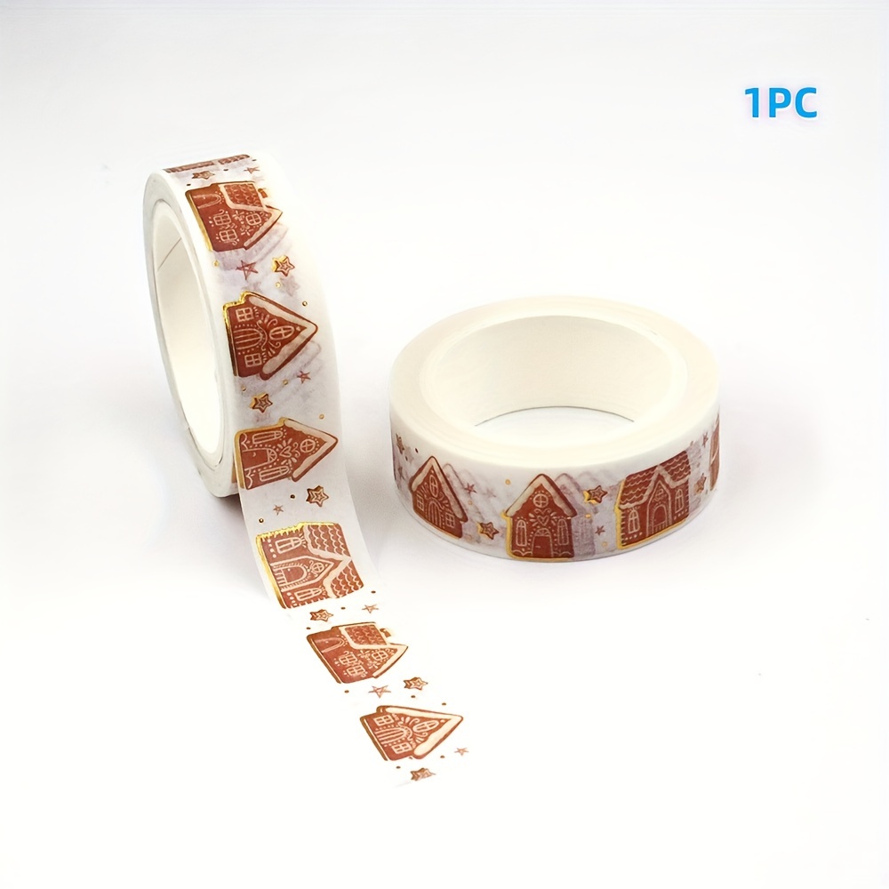 

1pc Foil Sticker Christmas Decoration House Snow And Paper Tape Beauty Tape School Office Supplies