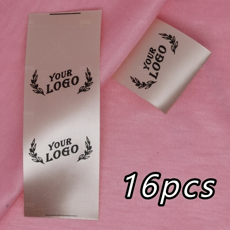 TEMU 16pcs Custom Fabric Labels Suitable For Crafts, Pre-cut Self- Text//barcode/qr Codes, Hand Washable Cloth Tags With Designs For Journals,