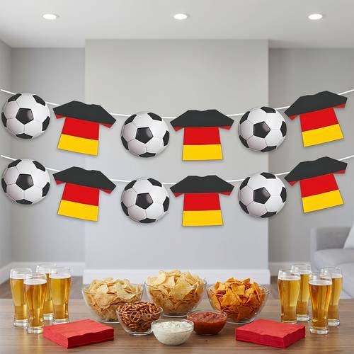 germany soccer jersey football banner black red party bunting