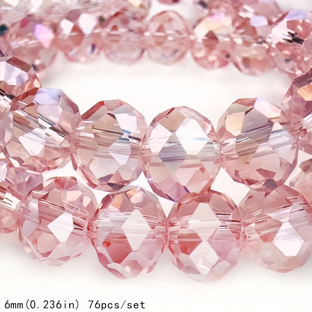 4/6/8mm Pink Artificial Crystal Beads With Holes Beads Glass Beads Sparkling Boutique Jewelry Making Dly Handmade Bracelets Earrings Hairpin Necklace Craft Supplies Beads&bead Assortments