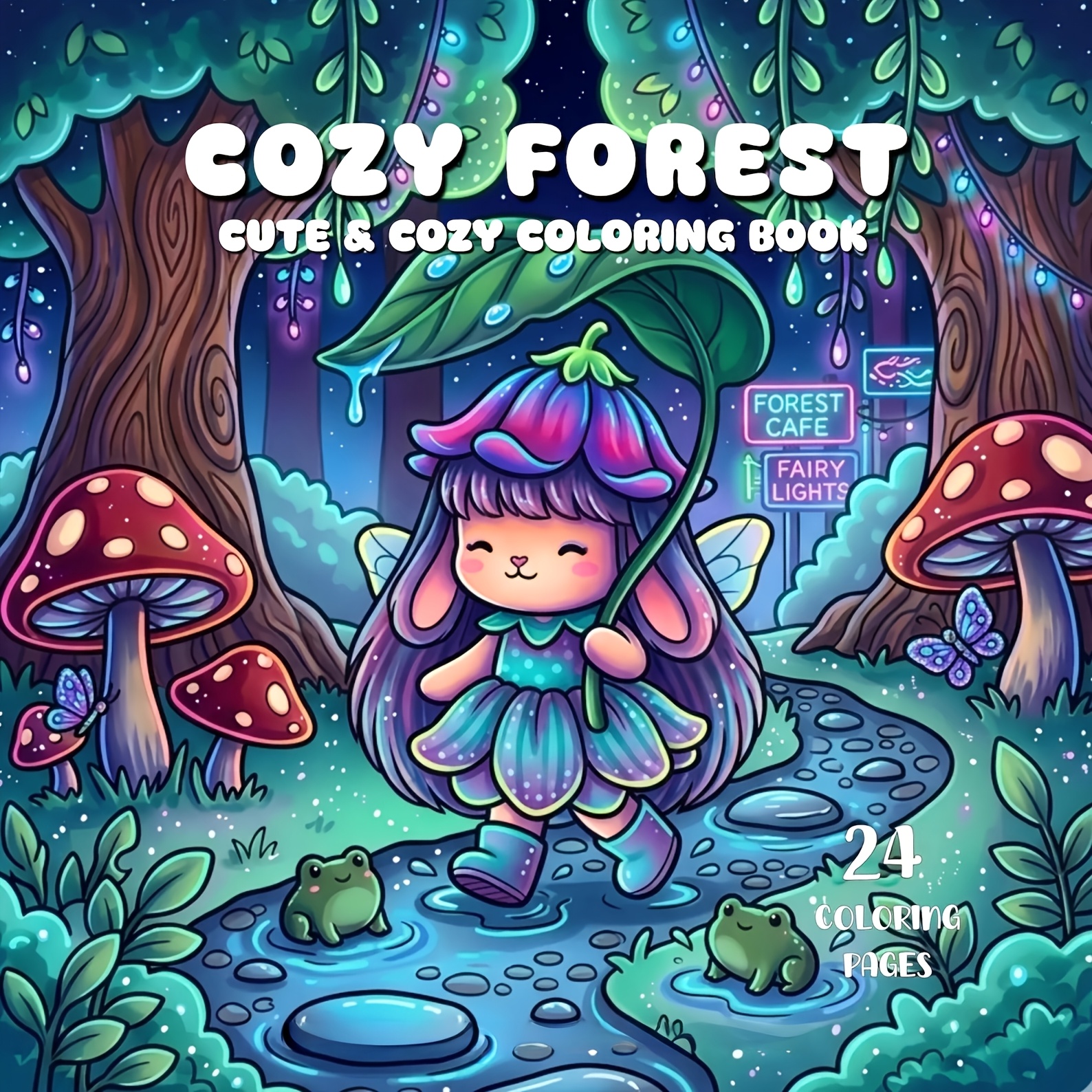Image of 1pc Children Coloring Book, Featuring Adorable Animal Characters, Magical Items, And Warm Scenery, Suitable For All Fans Of , Theme, And Relaxed , Perfect Ideal Gift For Valentine's Day, Christmas