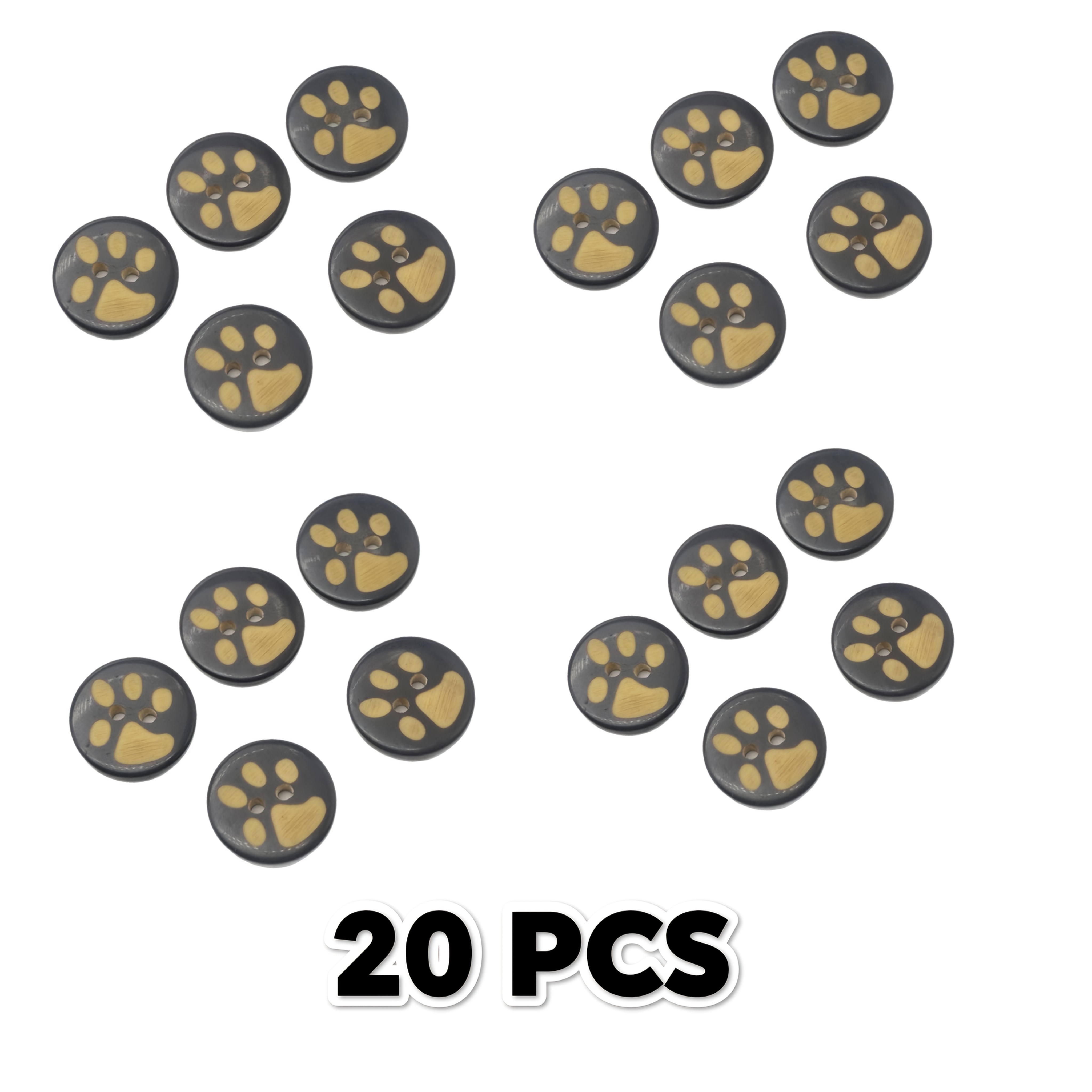 TEMU 20pcs Boutons en résine de patte de chien, boutons en résine de patte d'ours de dessin animé, boutons en résine à , décorations de chaussures