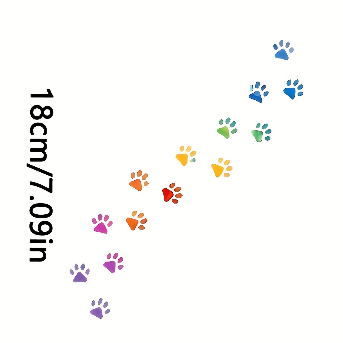 TEMU 6pcs Of Durable Washable Diy Heat Transfer, Mixed Color Paw Print Heat Transfer Stickers - Cartoon Style Floral Pattern, Washable Vinyl Diy Heat
