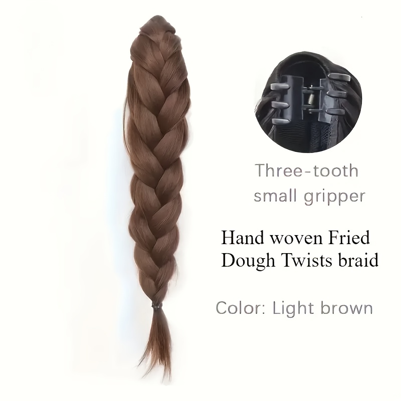 synthetic high ponytail braid extension clip in half tied long curly hairpiece natural fluffy new chinese style braided twist high temperature fiber safe clips for all hair type details 9