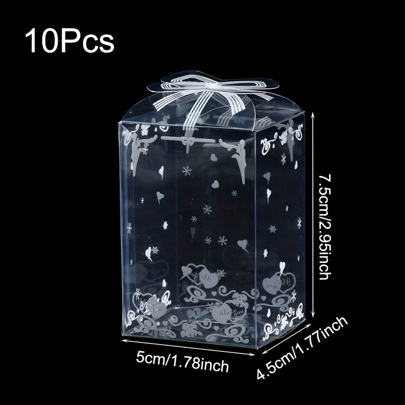 10pcs Elegant Transparent Pvc Gift Boxes With Decorative Lace Trim - Ideal For Wedding Favors, Anniversary Celebrations, Valentine's Day, Birthdays, Halloween