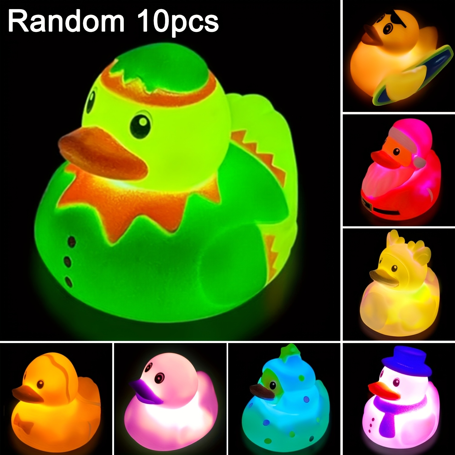 TEMU Light Up Duck Bath Toys, Toddler Bath Toys For Boy Girl, Idea Birthday Christmas Halloween Gifts For Boys Girls Preschool, Fun Water Bath Toys
