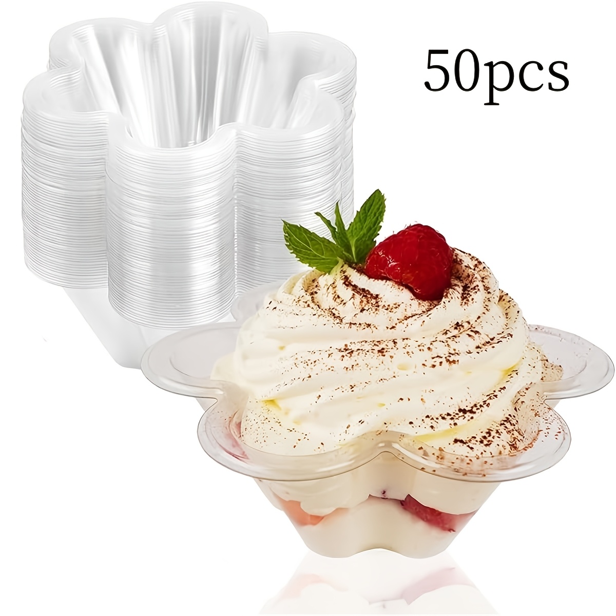 50 piezas vasos plástico transparentes postres oz Temu Spain