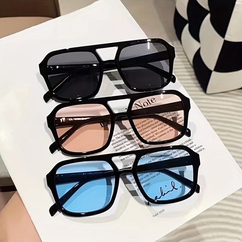 

3 Pairs Of Fashionable Men's Punk Decorative Lenses Beach Driving Party Glasses