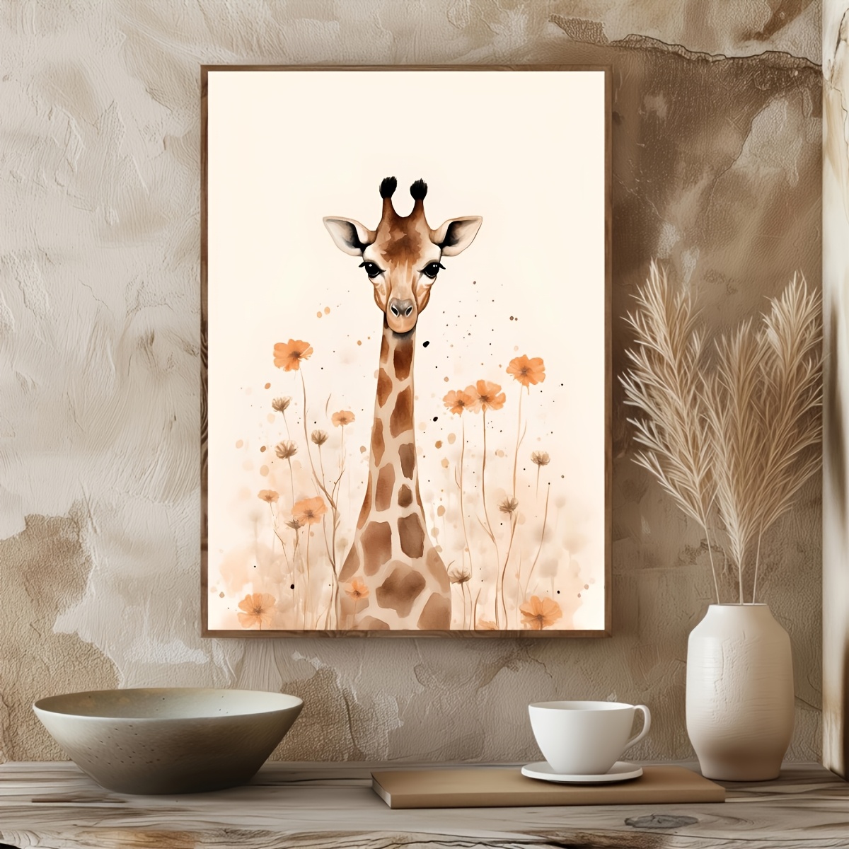 Unframed Baby Giraffe Wall Art Print for Nursery Decor