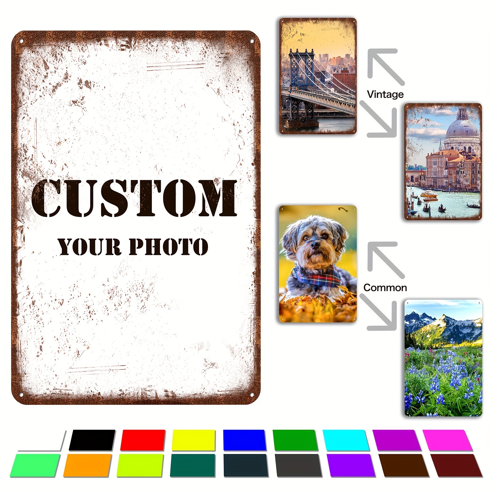 

1pc Personalized Photo Customization, Add Your Favorite Photos, Metal Prints As Picture Gifts For Family, Loved Ones, And Pets