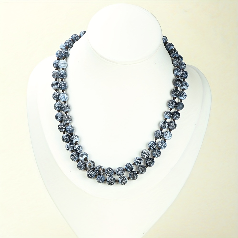 Black Glitter Stone Bracelet & Necklace Set