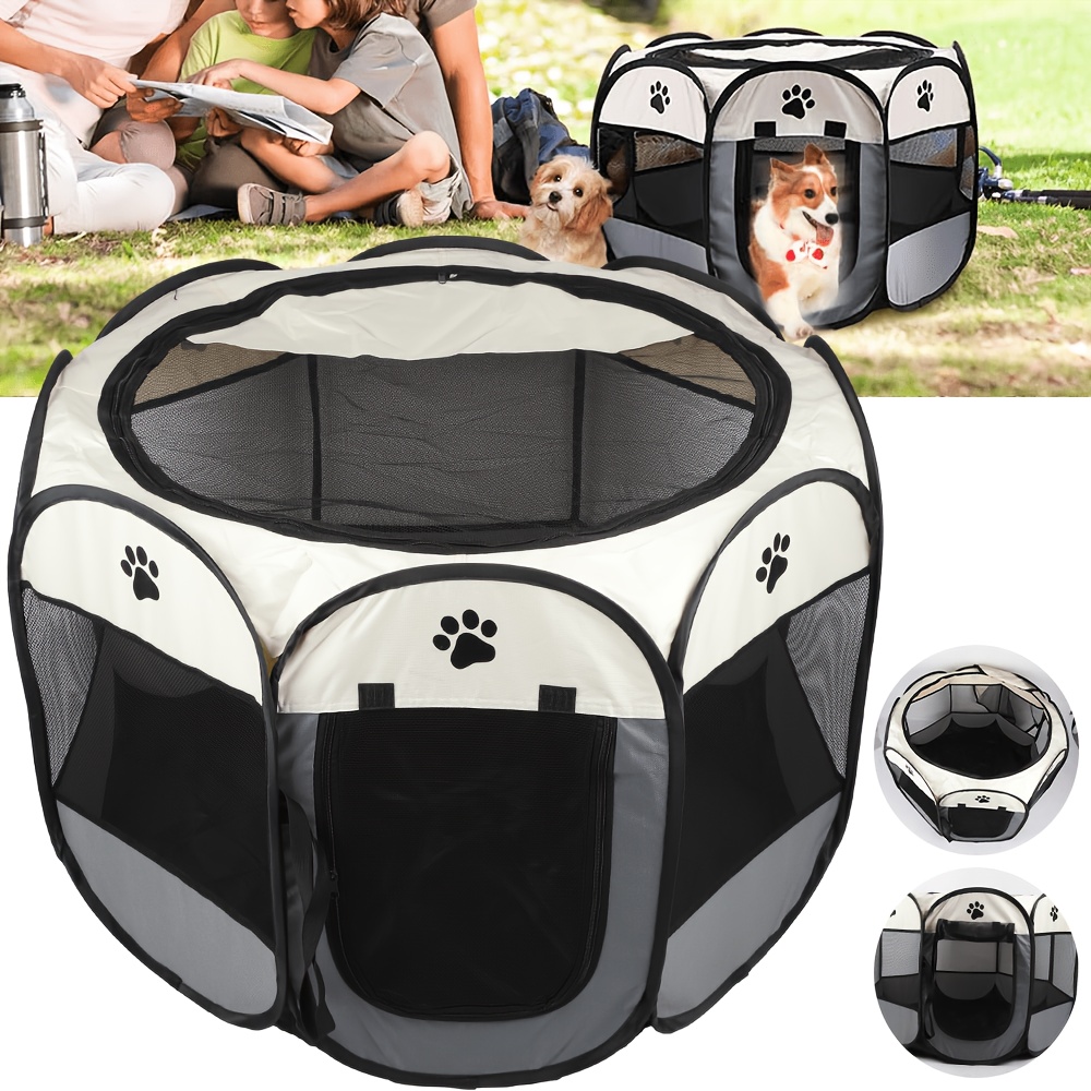 114cm Octagonal Pet Fence, Dog Fence, Foldable Cage, Breathable Cage, Pet Tent, Oxford Fabric Material, Scratchproof