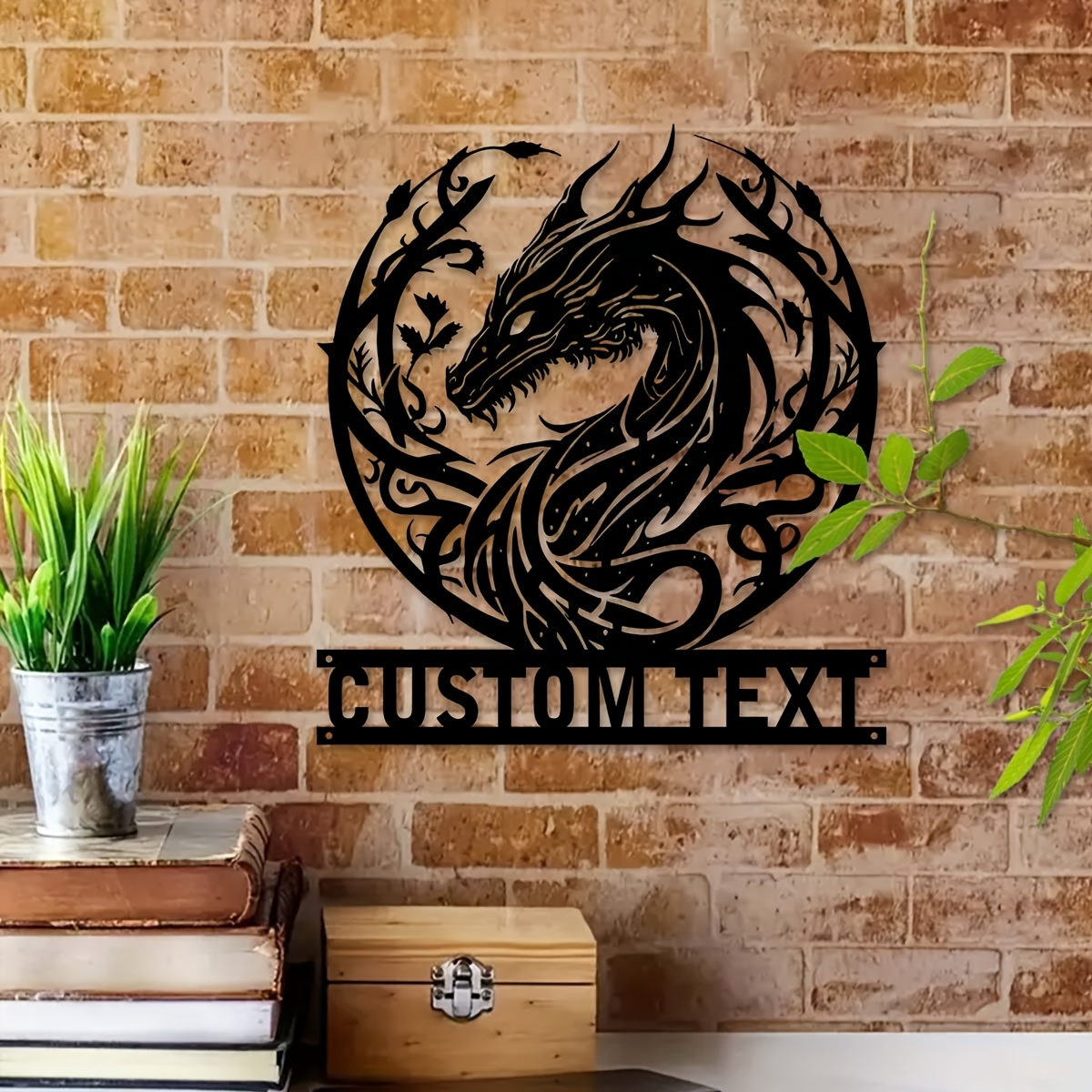 

Custom Metal Dragon Silhouette Wall Decor Name - Personalized House Number Sign & Address Plaque For Indoor/outdoor Home Decoration