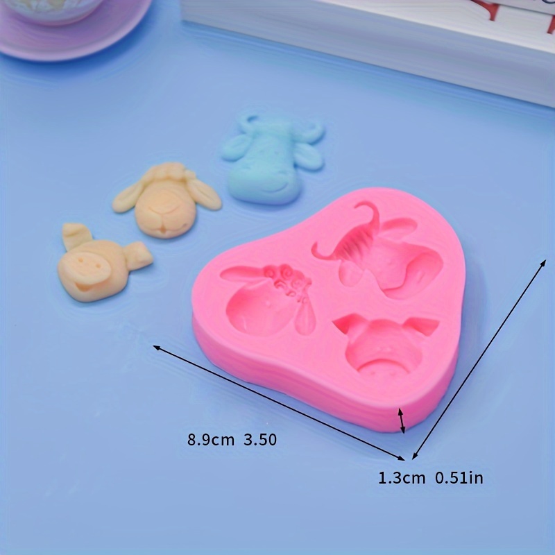 1pc, Animals, Cattle, Sheep And Pig Head Silicone Mold Fondant Cake Mold Dry Candy Mold