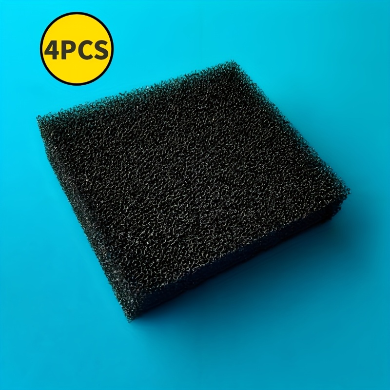 Image of 4pcs Of High-density Aquarium Filter Pads - Thickened Sponge, Suitable For Fish And Turtle Tanks, Made Of Pu Material, In Multiple Colors (black/blue), Purification Additions, Without Battery