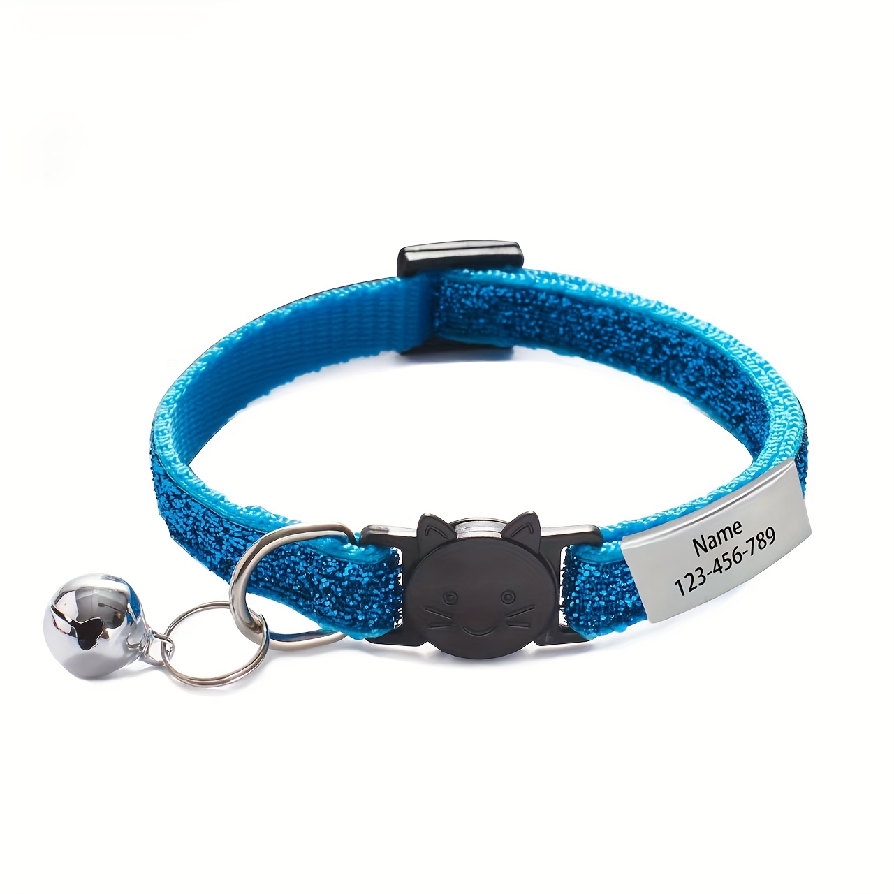 TEMU Collar para gato personalizable, y seguro para mascotas con y número de teléfono, con hebilla de seguridad ajustable para la cabeza del gato,