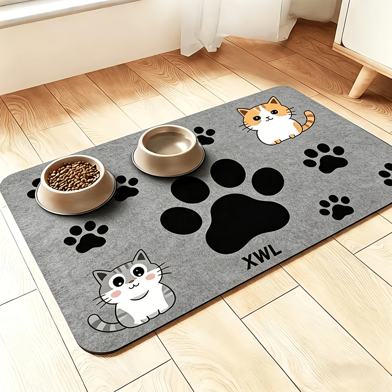 TEMU Soft And Pet Feeding Mat, , Moisture-absorbent, Non-slip, Durable, And Easy To Clean. Available In White, Dark Gray, Light Gray, And Blue.