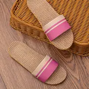 womens comfy linen slides striped open toe flat summer shoes indoor outdoor slippers with eva sole sizes 6 to indoor summer footwear open toe shoes linen sandals ladies slippers details 6