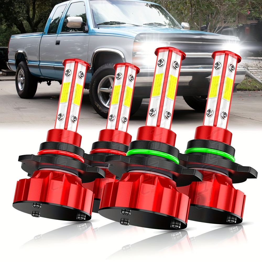 TEMU For Silverado 1500 1999-2006 Led Headlight Beam Bulbs Kit, 9005+9006 55w 500% Brightness 6000k Cool White Over 50, 000 Hours, Plug And Play