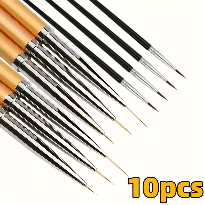 10pcs Detail Brush Set For Professional Art And Nail Painting, Suitable For Nail Art, Halloween, And Christmas…: retailer-supplied image