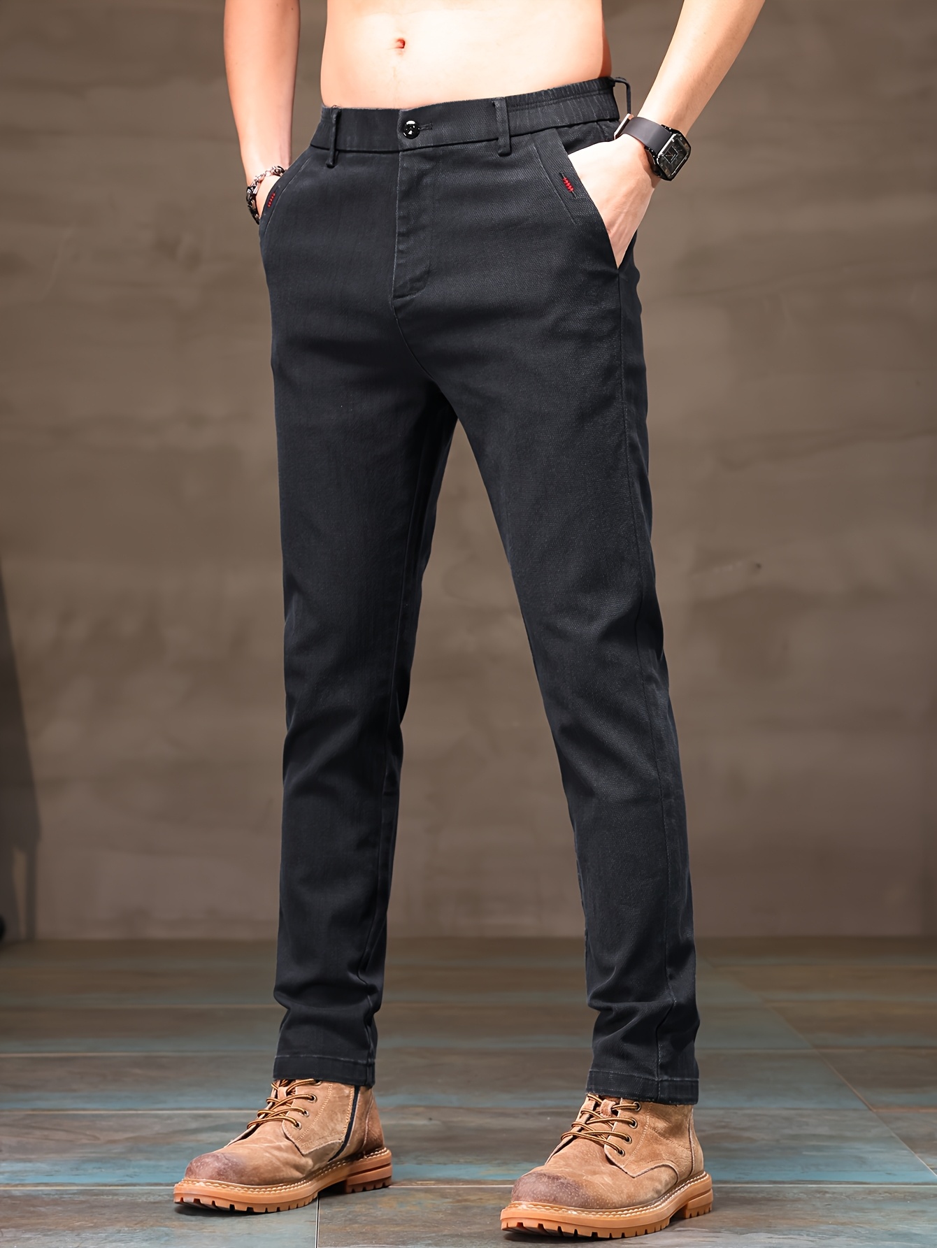 Pantalones Casuales Pantalones Pegados Hombre Pantalones