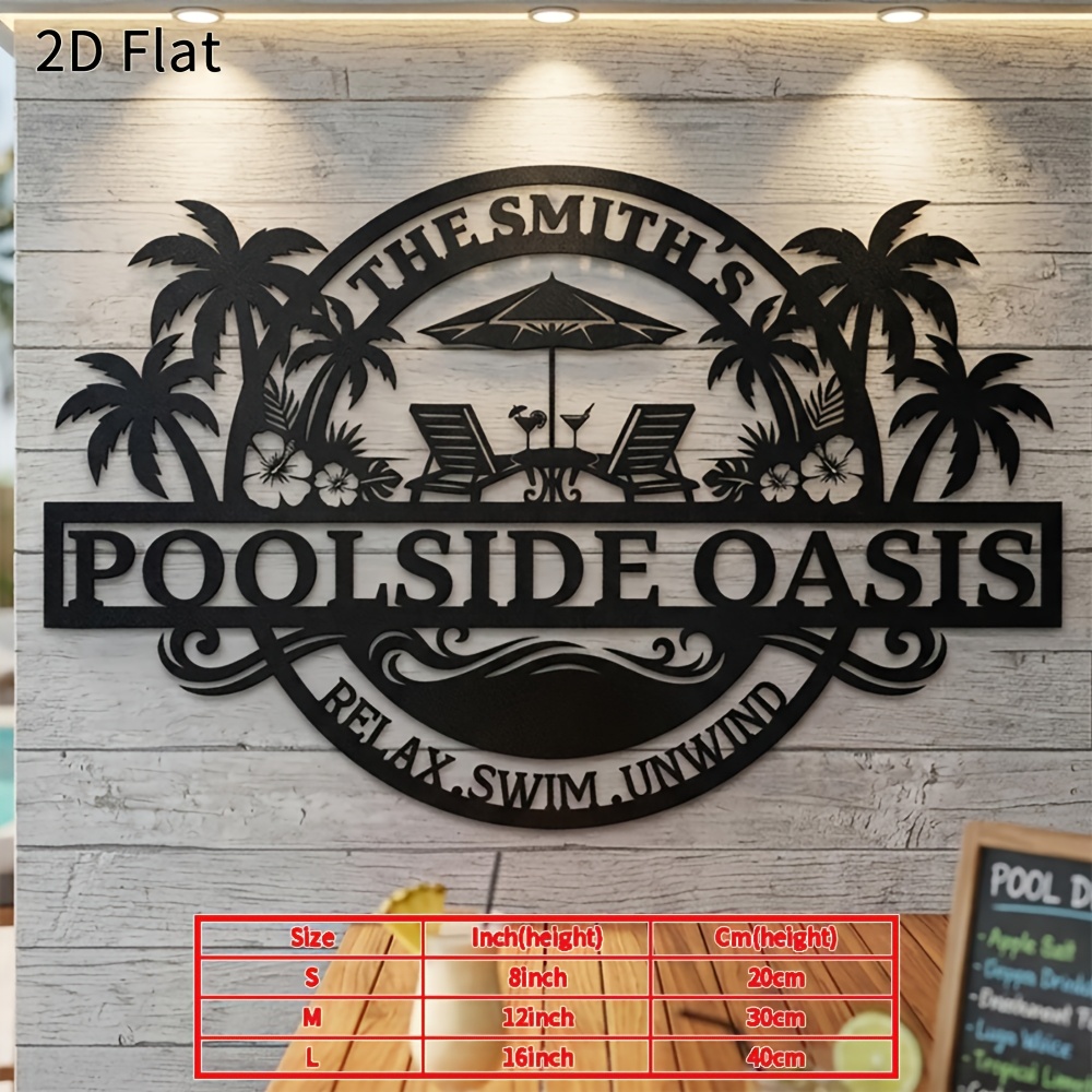 TEMU Customized Tree Wall Decal For Poolside , Ideal For Outdoor Terrace Bar Backyard Pool Areas Summer Housewarming Gifts