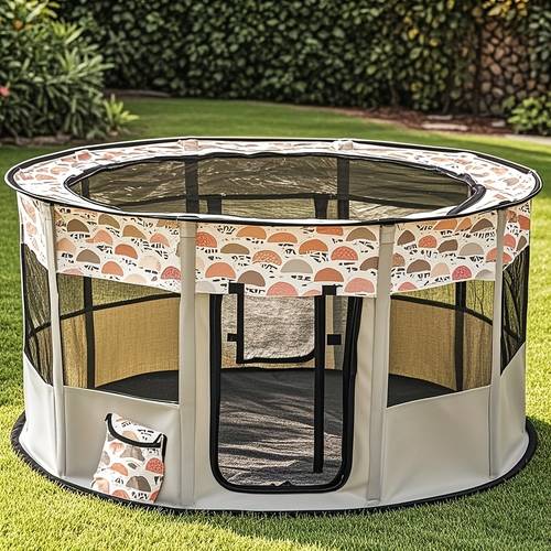 a round cage a portable and foldable carrier for cats and dogs an enclosed tent style pet house a universal breeding and whelping box for dogs a lightweight and ventilated cat bed dog bed a pet enclosure tent with a large space